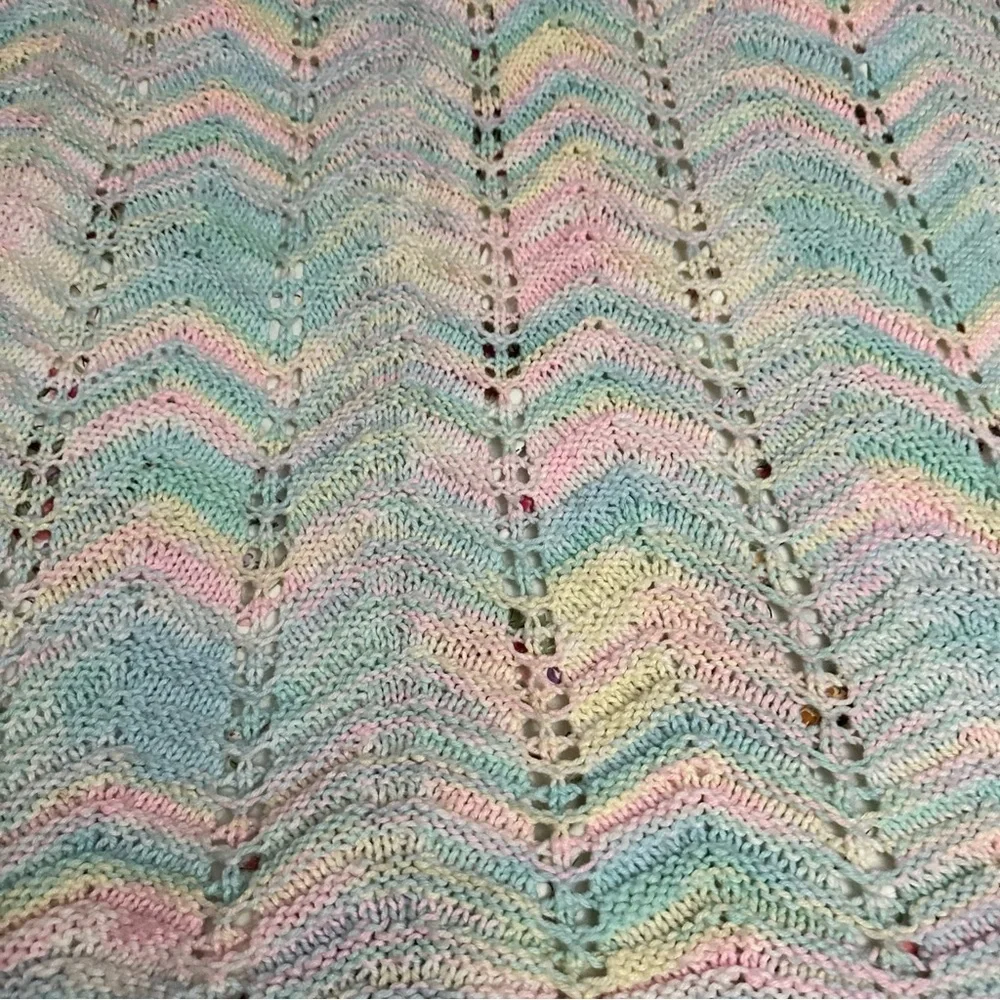 Vintage Pastel Chevron Crochet Baby Blanket